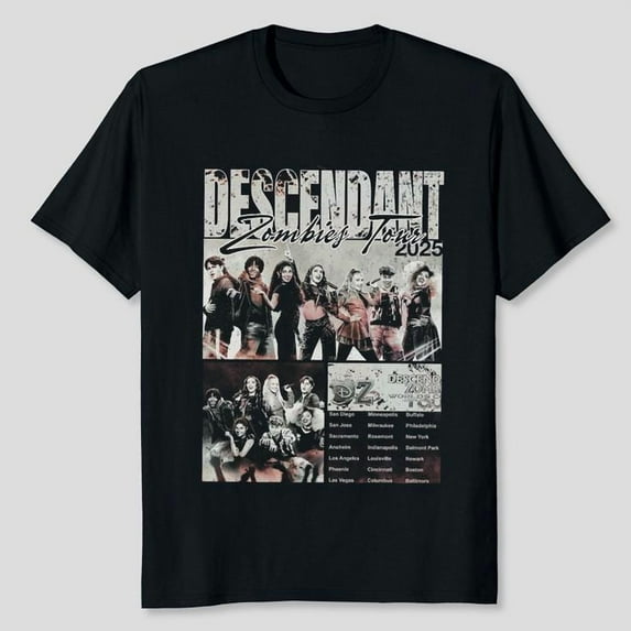 Unisex Descendants Zombies Worlds Collide Tour Graphic T-Shirt